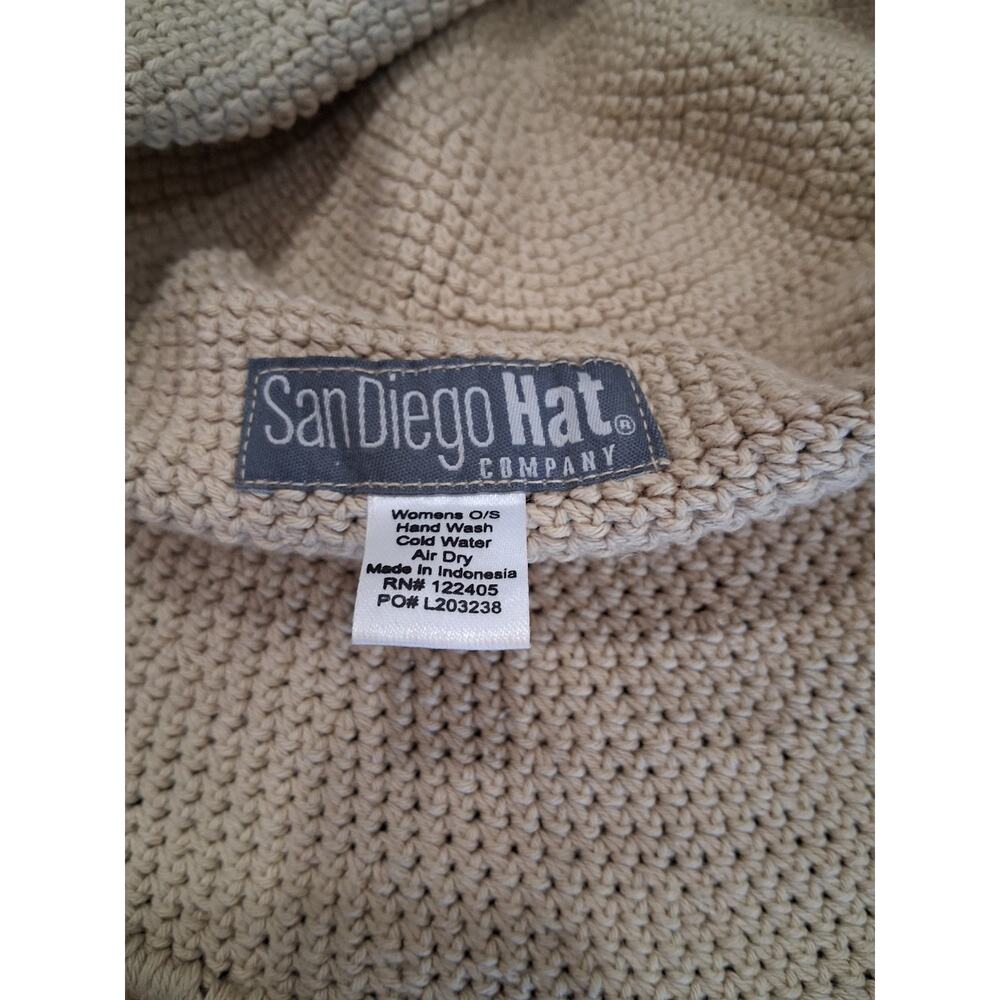 San Diego Hat Co Floppy Sun Hat Wide Brim Neutral Tan 100% Cotton Beach Summer - Picture 6 of 9